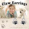 wholesale 925 Sterling Silver Black Enamel Cat/Dog Paw Stud Earrings - Unique Animal Footprint  for Her-0-5