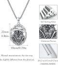 wholesale 925 Sterling Silver Gothic Couples Skulls Photo Locket Necklace Memory Keepsake Gifts for Women Men-0-3