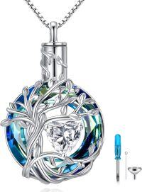 wholesale Sterling Silver Crystal Tree of Life Urn Necklace for Ashes Memorial Jewelry-04-Apri-Diamond