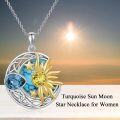 wholesale Sterling Silver Celtic Moon Sun Star Necklace for Women Girls-0-17