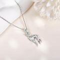wholesale 925 Sterling Silver Greyhound Dog Pendant Necklace for Women Girls  43cm Chain Length-0-3
