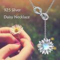 wholesale 925 Sterling Silver Blue Opal Flower Pendant Necklace for Women s-0-1