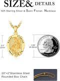 wholesale 925 Sterling Silver & 24k Gold Plated Saint Florian Firefighter Medal Pendant Necklace for Men/Women-0-1