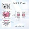 wholesale 925 Sterling Silver Blue Austrian Crystal Owl Stud Earrings-0-9