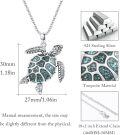 wholesale 925 Sterling Silver Turquoise Turtle Pendant Necklace Sea Life Jewelry for Women Gifts-0-4
