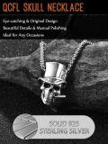 wholesale 925 Sterling Silver Top Hat Skull Pendant Necklace for Men Gothic s-0-3