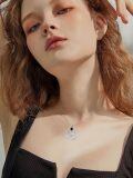 wholesale 925 Sterling Silver Black Pearl Highland Cow Necklace Heart-shaped Pendant-0-4