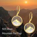 wholesale 925 Sterling Silver Earrings Wholesale Gold Plated Moon Mountain Drop Earrings-0-1