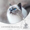 wholesale 925 Sterling Silver Letter E Pendant With Cat Design-0-5