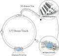wholesale 925 Sterling Silver Blue Crystal Crab Charm Anklet with Starfish Pendant-0-3
