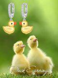 wholesale 925 Sterling Silver Duck Shape Enamel Huggie Hoop Earrings for Women Girls-0-5