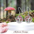 wholesale 925 Sterling Silver Red Enamel Mushrooms & Eye Drop Earrings-0-3