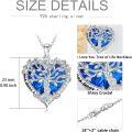 wholesale 925 Sterling Silver Tree of Life Necklace with Cubic Zirconia & Blue Crystal, I Love You Gift for Women-0-2