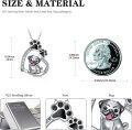wholesale 925 Sterling Silver I Love You Forever Dog & Paw Print Heart Pendant Necklace-0-3
