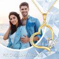 wholesale 14K Gold Cubic Zirconia Heart Pendant Necklace (0.36ctw 7x9mm)-0-5
