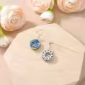 TOUPOP Sterling Silver Blue Crystal Sea Turtle Palm Tree Earrings-0-5