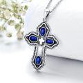 wholesale Sterling Silver Cross Pendant w Jade Red Agate Lapis Turquoise for Women-0-12