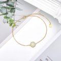 wholesale 14k Gold White Opal Bracelet Round Bezel Set Chain For Women-0-2