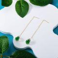 wholesale 14K Solid Gold Birthstone Threader Earrings for Women Dangle Drop Jewelry Gifts-0-3