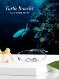 wholesale 925 Sterling Silver Turtle & Opal Infinity Bracelet - Adjustable Holiday Jewelry for Women-0-4