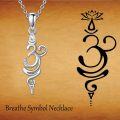 wholesale 925 Sterling Silver Om Aum Pendant Necklaces with Cubic Zirconia Jewelry for Women's Christmas Gift-0-4