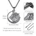 wholesale 925 Sterling Silver Gold Plated Horse Head Celtic Knot Circle Pendant Necklace-0-5