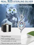wholesale 925 Sterling Silver Infinity Love You Forever Owl Pendant Necklace-0-5