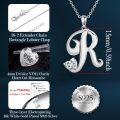 wholesale 18K White Gold Plated S925 Sterling Silver 4mm Heart Moissanite A-Z Initial Necklace for Women-0-2