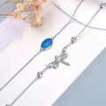 wholesale 925 Sterling Silver Blue Opal & Dragonfly Pendant Necklace for Women Gifts-0-2