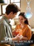 wholesale 925 Sterling Silver Blue Moonstone Heart Celtic Knot Drop Pendant Necklace-0-2