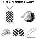 wholesale  Black Enamel Chevron Pattern Dog Tag Pendant Necklace 24+2 Chain-0-4
