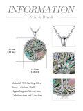 TOUPOP Sterling Silver Abalone Tree Of Life Skull Pendant Necklace-0-3