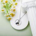 wholesale 925 Sterling Silver Round CZ Enamel Graduation Girl Pendant Necklace-0-4