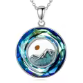 TOUPOP Sterling Silver Abalone Turquoise Mustard Seed Faith Necklace-0-0