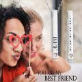 wholesale 925 Sterling Silver Morse Code BFF Heart Pendant Necklace Secret Message Gift for Best Friends-0-4