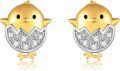 wholesale Gold-Plated 925 Sterling Silver Chick Cubic Zirconia Stud Earrings for Women-0-0