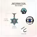 wholesale 925 Sterling Silver Turquoise Eye Star of David Pendant Necklaces Wholesale for Women Men Judaica Gift 24 Chain-0-4