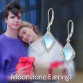 wholesale 925 Sterling Silver Blue Moonstone Marquise Cut Leverback Dangle Earrings-0-5