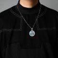wholesale 925 Sterling Silver Viking Thor Hammer Mjolnir Rune Abalone Shell Pendant Necklace-0-6