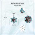 wholesale 925 Sterling Silver and Turquoise Star of David Pendant Necklace - Jewish -0-3