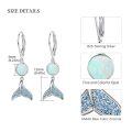 wholesale 925 Sterling Silver Blue Opal Mermaid Tail Drop Earrings-0-2