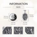 wholesale 925 Sterling Silver Saint Christopher Protect Us Oval Medal Pendant Necklace for Men & Women-0-4
