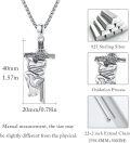 wholesale 925 Sterling Silver Jesus Christ Crucifix Pendant Necklace with Chain for Men & Women - Religious Christian -0-6