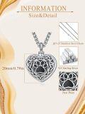 wholesale 925 Sterling Silver & Hypoallergenic Heart Pet Urn Necklace with Celtic Knot & Paw Print for Ashes - Memorial Jewelry Gift for Women Men-0-5