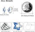 wholesale 925 Sterling Silver Blue Crystal Star Huggie Hoops for Women - Hypoallergenic -0-5