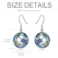 TOUPOP Sterling Silver Blue Crystal Sea Turtle Palm Tree Earrings-0-3