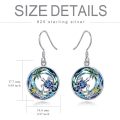 TOUPOP Sterling Silver Blue Crystal Sea Turtle Palm Tree Earrings-0-3