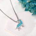 wholesale 925 Sterling Silver Natural Turquoise Wolf Pendant Necklace  for Women and Men-0-3
