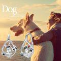 wholesale 925 Sterling Silver Dog Paw Print Teardrop Stud Hoop Earrings for Women and Girls-0-5