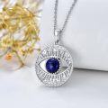 wholesale 925 Sterling Silver & Blue Lapis Lazuli Evil Eye Pendant Necklace – Protection Charm, Adjustable 18 Chain-0-2